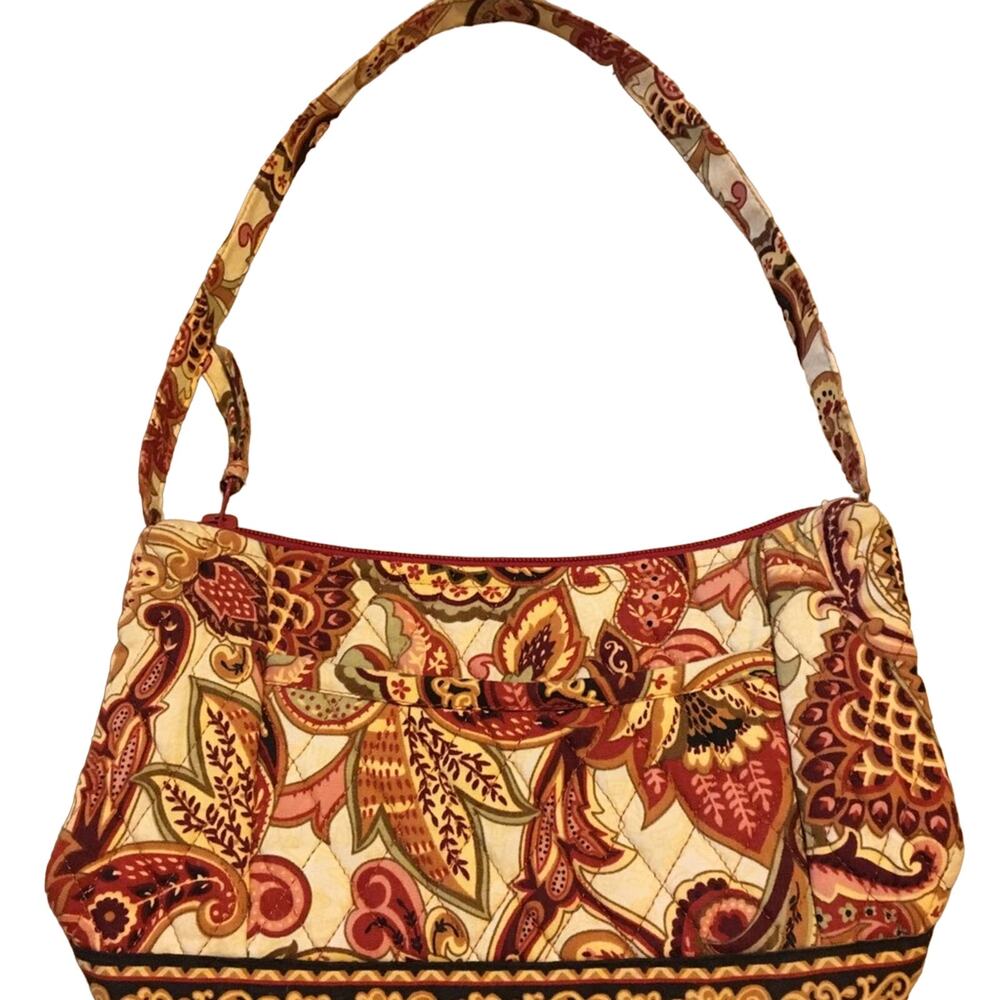Beautiful QK Quilted Handbag, Purse in Fall Colors 100% Cotton Paisley Leaves